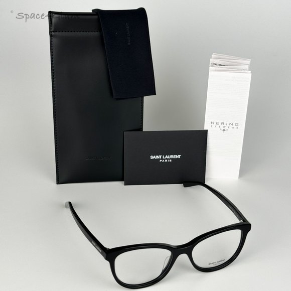 NEW Saint Laurent SL504 001 Shiny Black Cat Eye Women Eyeglasses